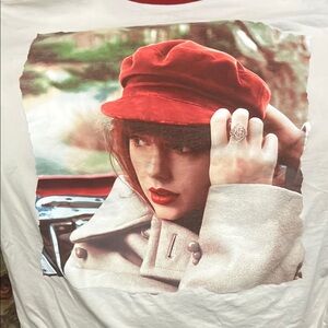 Cream Taylor Swift Red Taylor’s Version Women Small Shirt